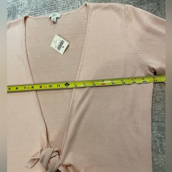 NWT J Jill Cardigan Sweater Blush Pink 80% Silk 20% Cotton Blend Tie Front Med - Picture 8 of 11